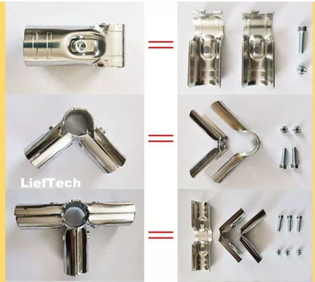 Metalen buisverbinders met gecromeerd stempeltype