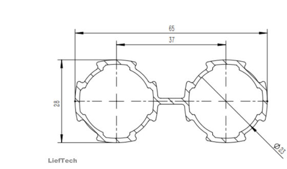 6063-T5 legering Aluminium Lean Pipe Double Connection Gemakkelijk te monteren
