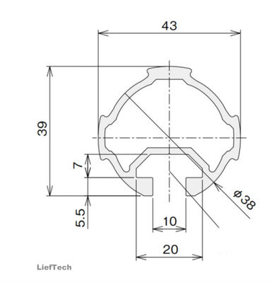 Dikte 1,7 mm geanodiseerde aluminiumbuis met groef ISO9001